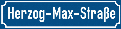 Straßenschild Herzog-Max-Straße zum kostenlosen Download