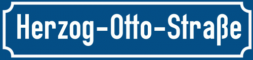Straßenschild Herzog-Otto-Straße zum kostenlosen Download