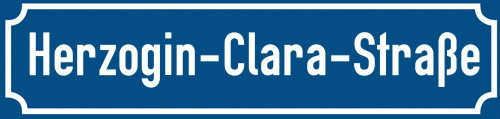 Straßenschild Herzogin-Clara-Straße
