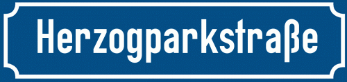 Straßenschild Herzogparkstraße