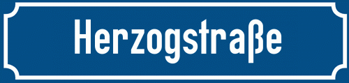 Straßenschild Herzogstraße zum kostenlosen Download