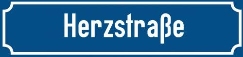 Straßenschild Herzstraße zum kostenlosen Download