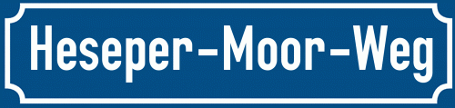 Straßenschild Heseper-Moor-Weg