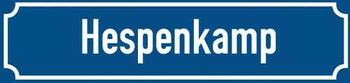 Straßenschild Hespenkamp
