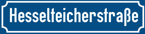 Straßenschild Hesselteicherstraße zum kostenlosen Download