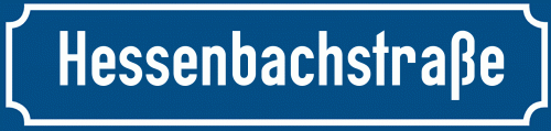 Straßenschild Hessenbachstraße zum kostenlosen Download