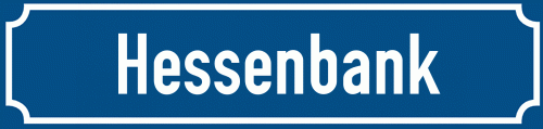 Straßenschild Hessenbank