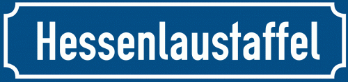 Straßenschild Hessenlaustaffel zum kostenlosen Download