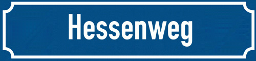 Straßenschild Hessenweg zum kostenlosen Download