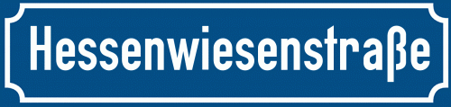 Straßenschild Hessenwiesenstraße