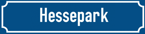Straßenschild Hessepark