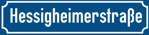 Straßenschild Hessigheimerstraße zum kostenlosen Download