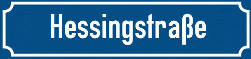 Straßenschild Hessingstraße