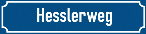 Straßenschild Hesslerweg