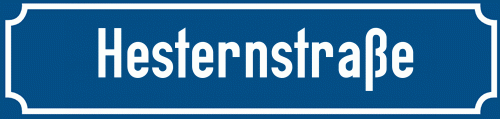 Straßenschild Hesternstraße