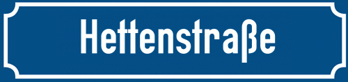 Straßenschild Hettenstraße