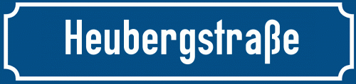Straßenschild Heubergstraße zum kostenlosen Download