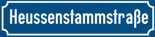 Straßenschild Heussenstammstraße