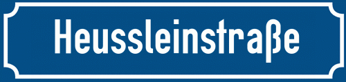 Straßenschild Heussleinstraße