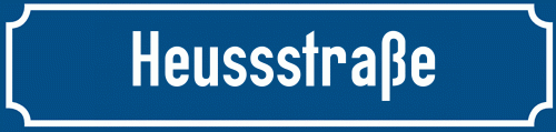 Straßenschild Heussstraße zum kostenlosen Download