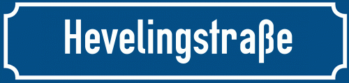 Straßenschild Hevelingstraße