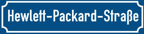 Straßenschild Hewlett-Packard-Straße zum kostenlosen Download