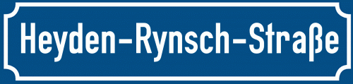 Straßenschild Heyden-Rynsch-Straße