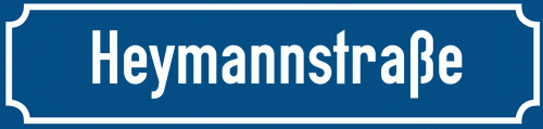 Straßenschild Heymannstraße