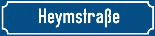 Straßenschild Heymstraße zum kostenlosen Download