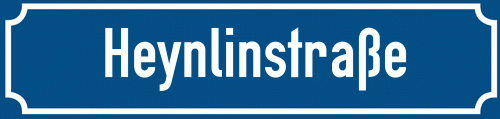 Straßenschild Heynlinstraße