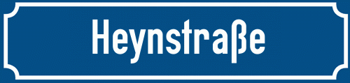 Straßenschild Heynstraße zum kostenlosen Download