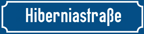 Straßenschild Hiberniastraße zum kostenlosen Download