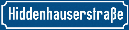 Straßenschild Hiddenhauserstraße zum kostenlosen Download