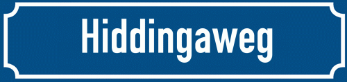 Straßenschild Hiddingaweg