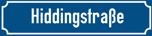 Straßenschild Hiddingstraße