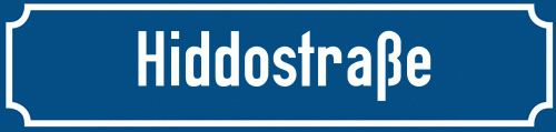 Straßenschild Hiddostraße