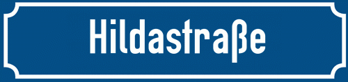 Straßenschild Hildastraße zum kostenlosen Download