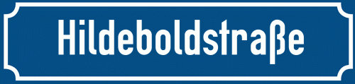 Straßenschild Hildeboldstraße zum kostenlosen Download