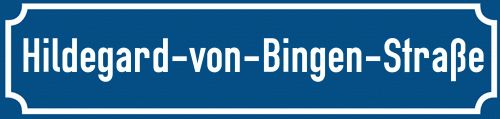 Straßenschild Hildegard-von-Bingen-Straße