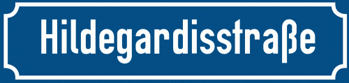 Straßenschild Hildegardisstraße zum kostenlosen Download