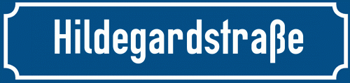 Straßenschild Hildegardstraße zum kostenlosen Download