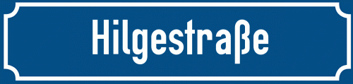 Straßenschild Hilgestraße