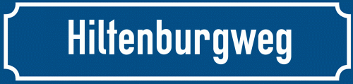 Straßenschild Hiltenburgweg