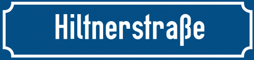 Straßenschild Hiltnerstraße