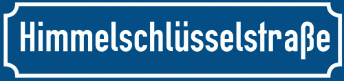 Straßenschild Himmelschlüsselstraße zum kostenlosen Download