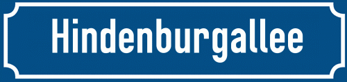 Straßenschild Hindenburgallee
