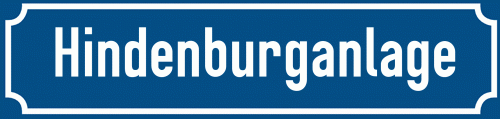 Straßenschild Hindenburganlage