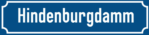 Straßenschild Hindenburgdamm