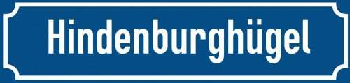 Straßenschild Hindenburghügel