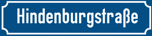 Straßenschild Hindenburgstraße